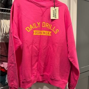 Daily Drills Vibrant Pink Crewneck